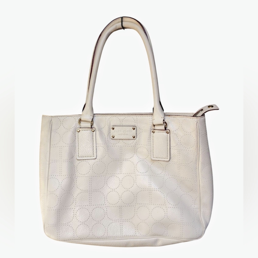 Kate Spade Rue York Street Noel Cream Shoulder Bag Double Handle Tote Purse